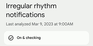 Date when irregular rhythm notification data was last analyzed